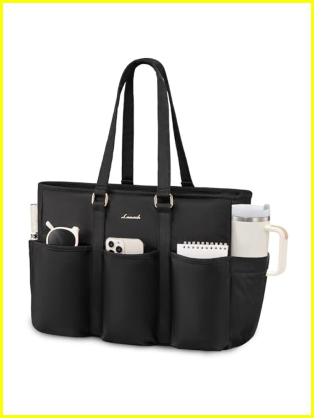 LOVEVOOK Laptop Tote Bag Women Work Teacher Nurse with Large Cup Holder Multi